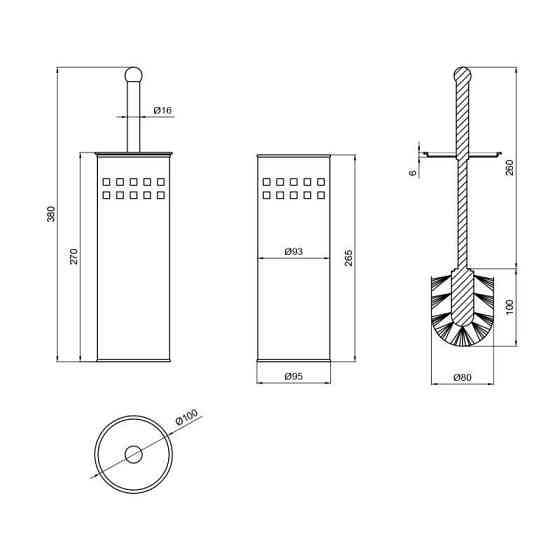 Підлоговий йоржик для унітаза Lidz (CRM) 121.05.01, хром Київ
