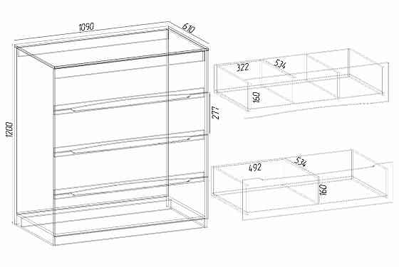 Комод Дельта №1, Венге Магія, 1090/610/1200 Львів
