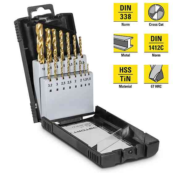 Набор сверл по металлу Trotec 15 pieces HSS Metal Drill Set (6200001131) Винница