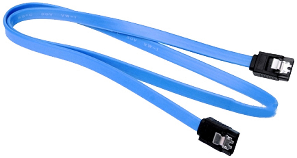 Кабель SATA 3.0 7pin, F/F, 0.4 м, із защіпками, синій Винница - изображение 1