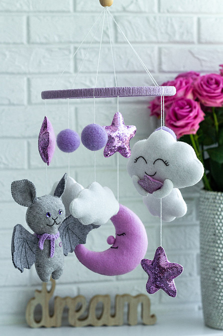 Мобіль на ліжечко WoollyFox «Фіолетові сни» Київ - фото 5
