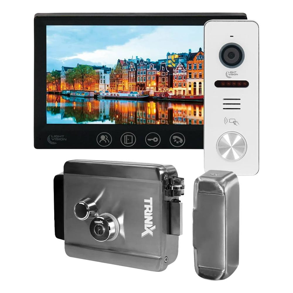 Комплект відеодомофона Light Vision з електрозамком: домофон 7" AMSTERDAM FHD Black, відеопанель 2Mp RIO FHD (RF) White зі Київ - фото 13