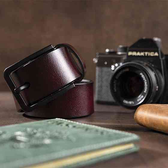 Мужской кожаный ремень Коричневый (Vintage) Киев