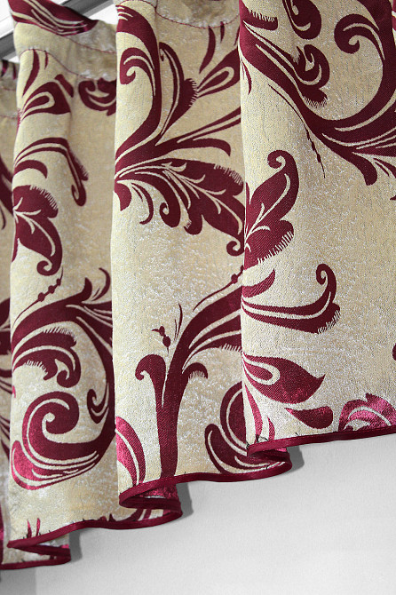 Кухонный комплект VR-Textil № 097к шторка с ламбрекеном бордовый с золотистым 270х170 см (50-918) Киев - изображение 4