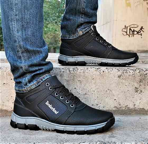 Черевики Зимові Чоловічі Кросівки на Хутрі Чорні з Махом (розміри: 40,41,42,43,45) Відео Огляд Дніпро