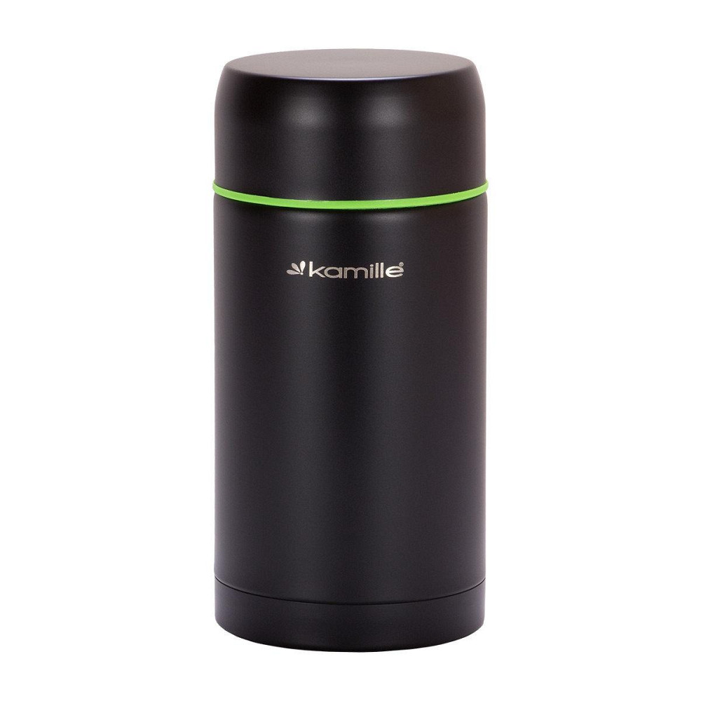 Термос харчовий 1000мл нержавіюча сталь чорний KAMILLE 2093 Житомир - изображение 1
