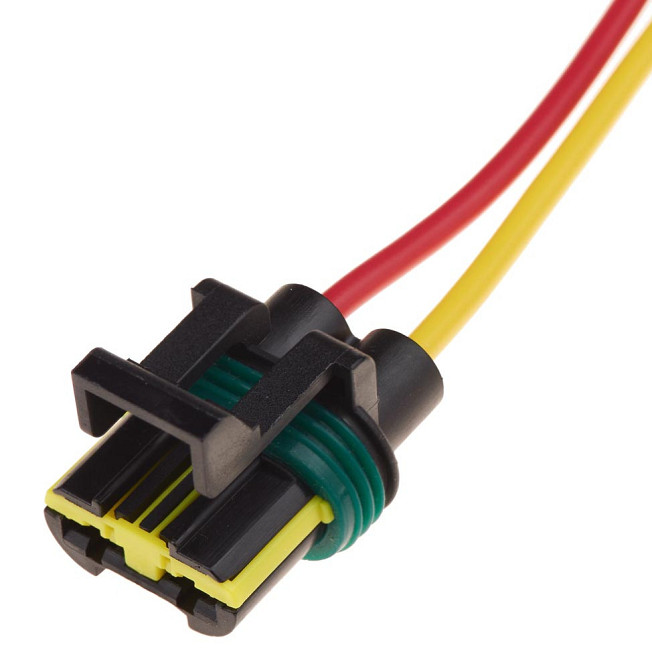 Разьем коннектор с проводом, 2-кон., Вентилятор,  444230-1,  TE Америка универс., Моторный Chevrolet Киев - изображение 1