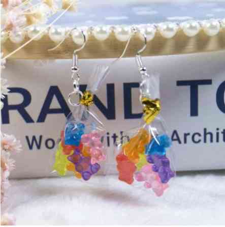 Сережки желейные мишки - размер пакета 2см, смола Киев