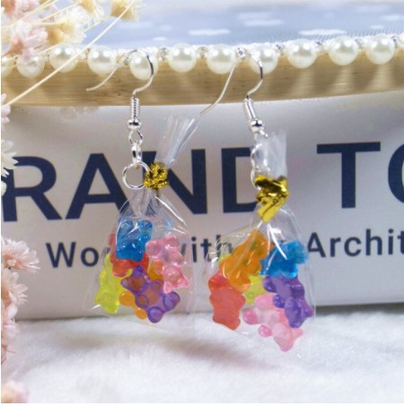 Сережки желейные мишки - размер пакета 2см, смола Киев - изображение 1