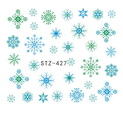 Наклейки снежинки на ногти - размер стикера 6*5см, (инструкция по применению в описании товара) Киев - изображение 1