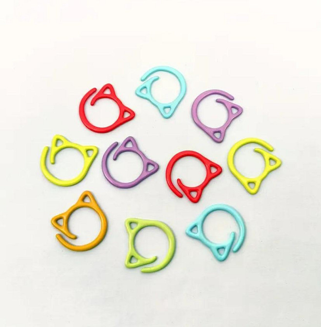 Металлический маркер для вязания в виде кота, набор 10 шт. Киев - изображение 1