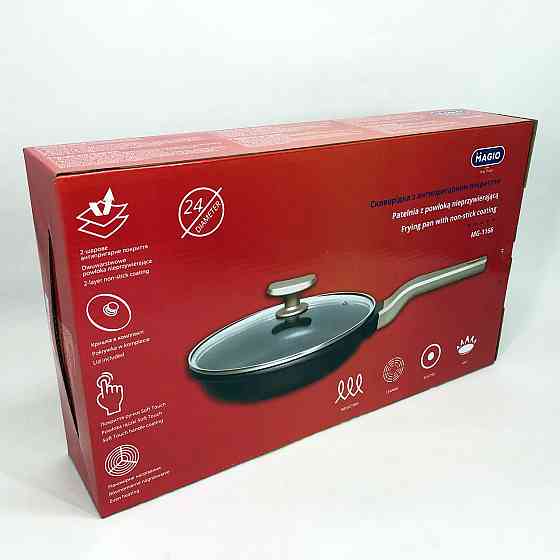 Сковорода якісна зручна на кухню, Лита алюмінієва сковорода Антипригарна без олії YO-10 Івано-Франківськ