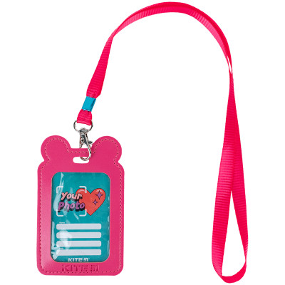 Бейдж Kite вертикальный на шнурке, фуксия (K24-296-4) Винница - изображение 3