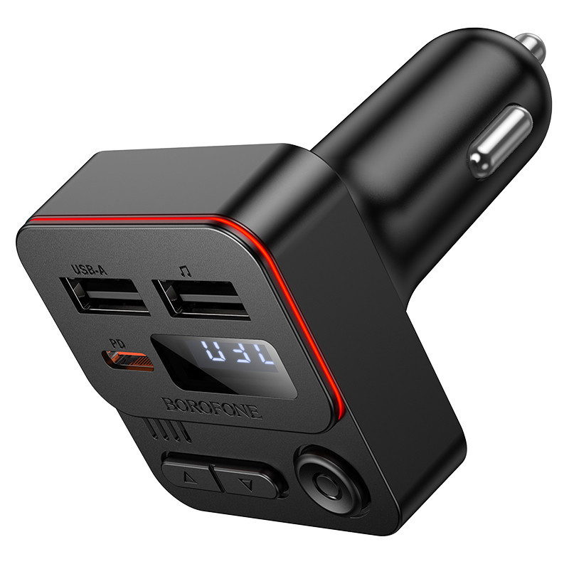 АЗП з FM-модулятором BOROFONE BC60 Hero 35W(1A1C) car BT FM transmitter Black Одеса - фото 3