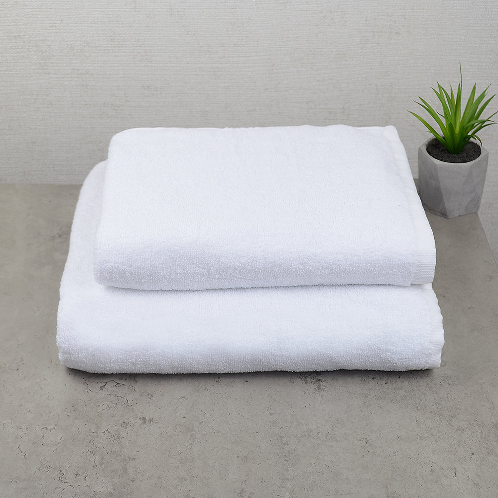 Комплект рушників для готелів 2шт GM Textile 50х90см, 70х140см 500г/м2 (Білий) Суми - фото 1