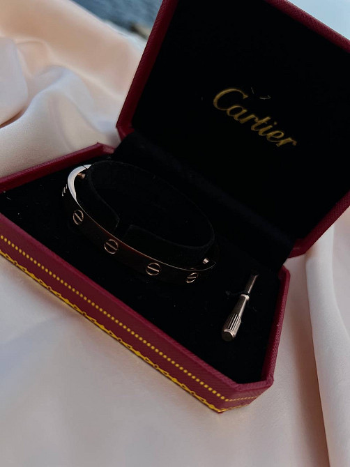 Браслет Cartier  із викруткою позолота / Красива подарункова упаковка - коробочка з оксамитом та пакет Одеса - фото 5