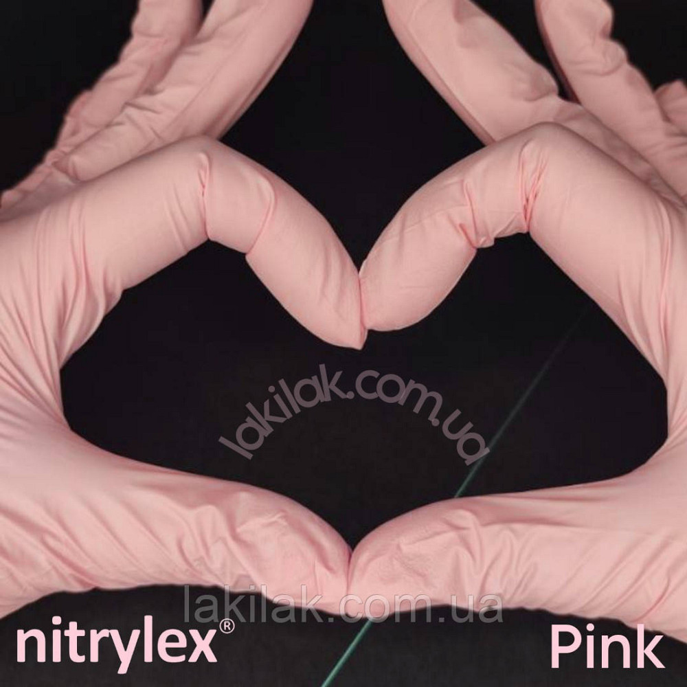 Рукавички нітрилові Nitrylex розмір L Pink 3,5гр (рожеві) 1 пара Херсон - фото 1