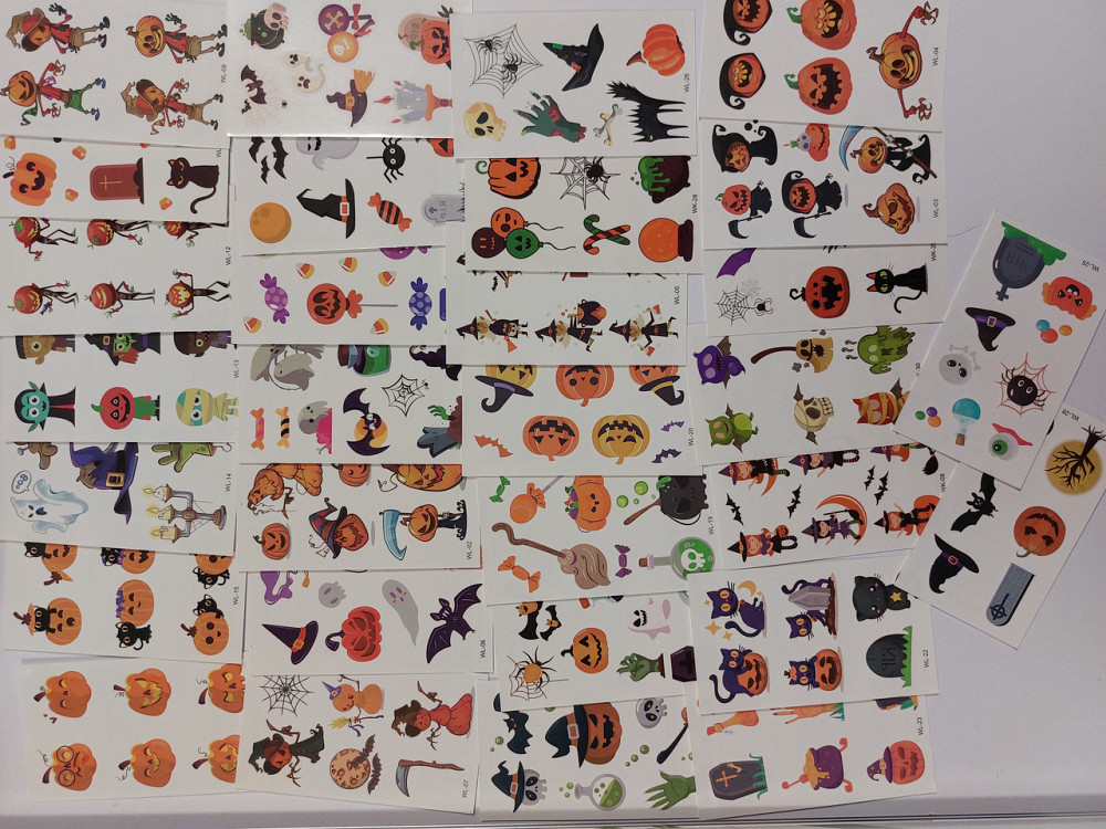 Тату на Хелловін 30 штук 10 на 6 см різнобарвний Київ - фото 2