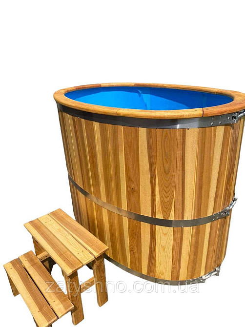 Купиль 110*100 овальная с крышкой и ступеньками Киев - изображение 6