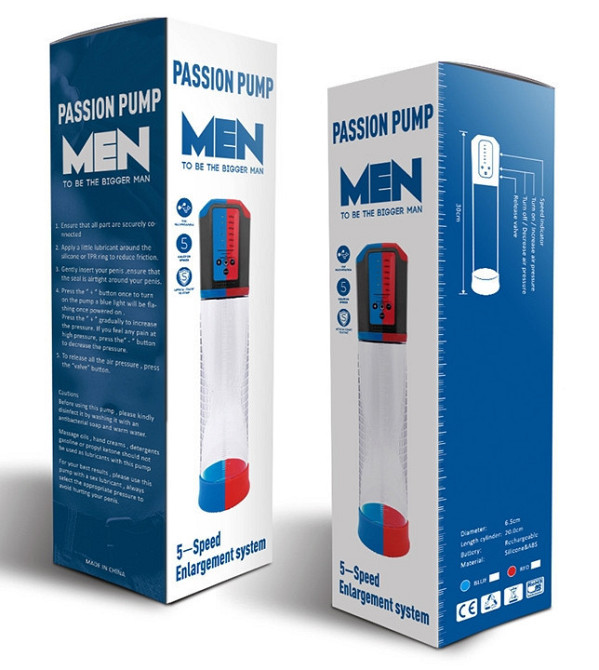 Автоматическая вакуумная помпа с зарядкой от USB CANWIN Passion Pump Men BLUE - P638AU Sex Aura Киев - изображение 10