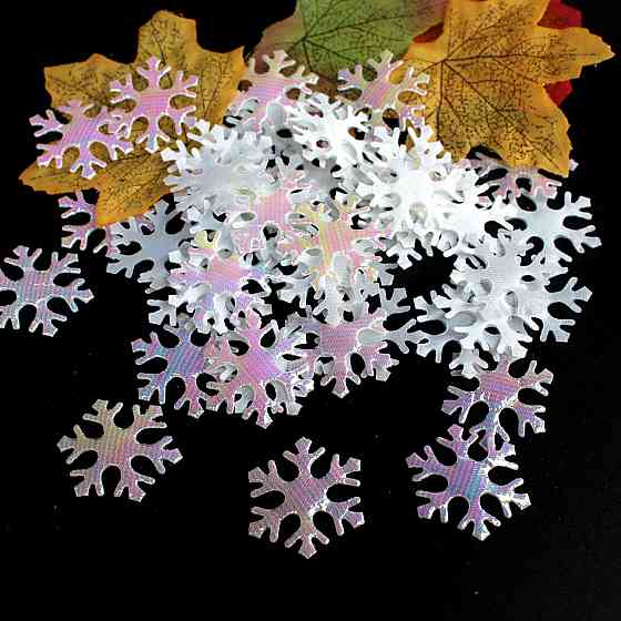 Новогодние снежинки для украшения 100 штук 35 мм перламутровый Киев