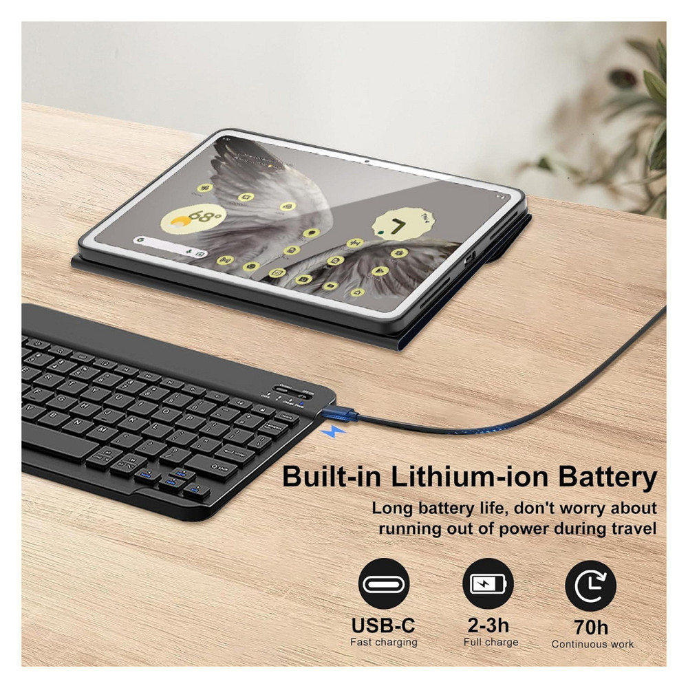 Чохол з клавіатурою Wineecy для Google Pixel Tablet 11 2023 UK розкладка Bluetooth магнітне кріплення з USB кабелем Київ - фото 2