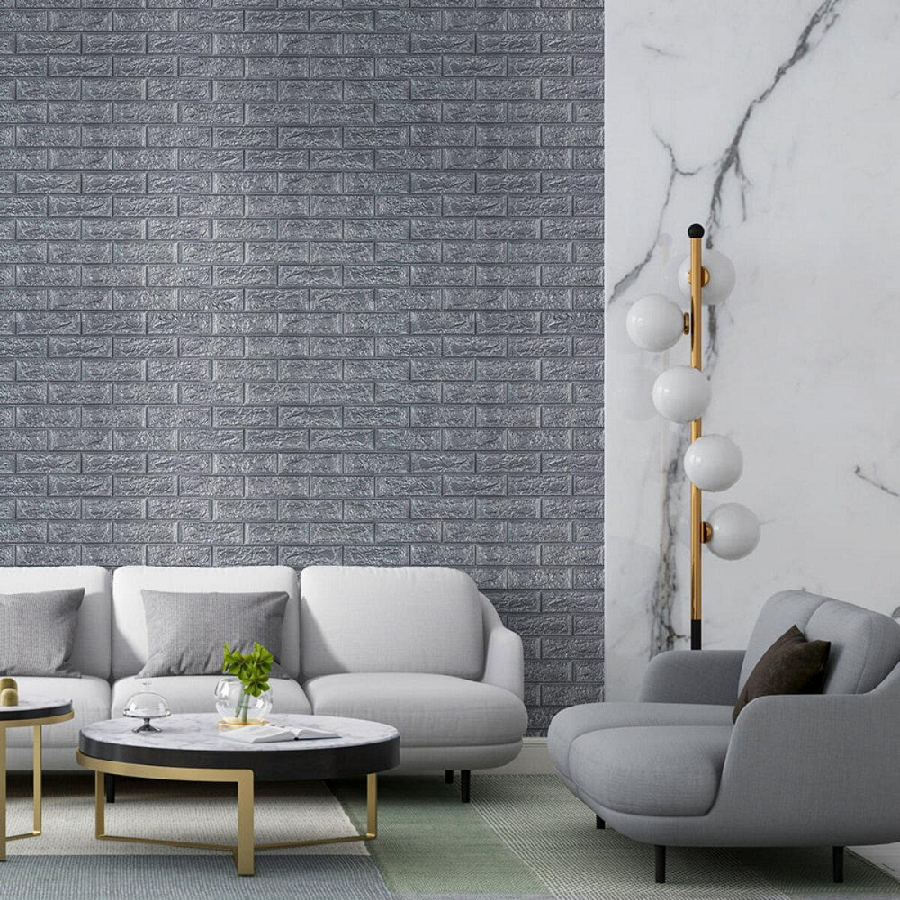 R017-2-20 Панель стінова у рулоні 3D 700х19600х2мм Срібло SW-00002278 Дніпро - фото 6