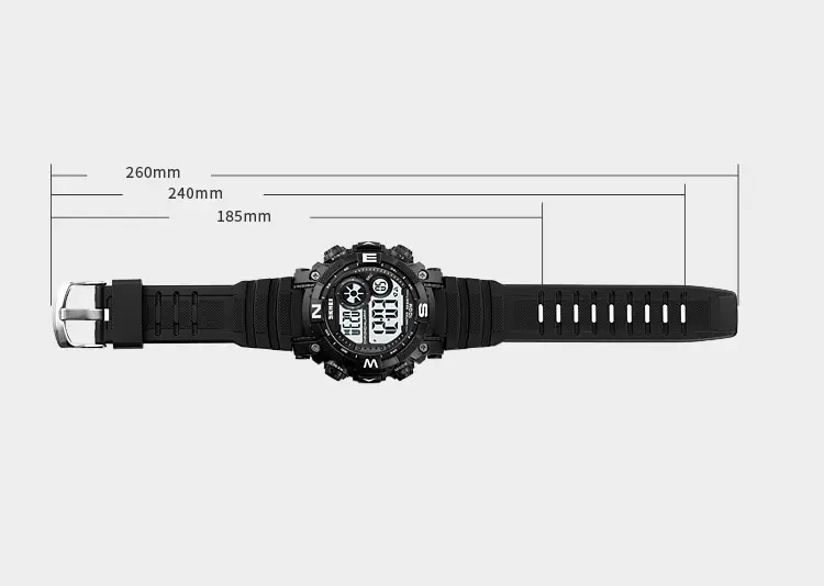 Чоловічий наручний кварцовий годинник Skmei 1887 (Чорний з білим циферблатом) Вінниця - фото 10