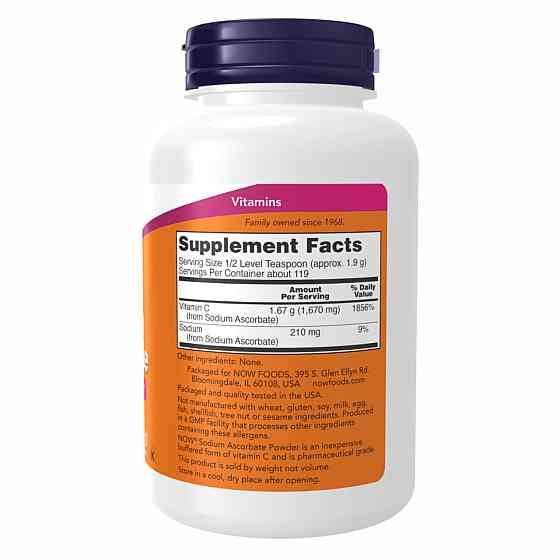 Аскорбат натрия Now Foods Sodium Ascorbate 227g Киев