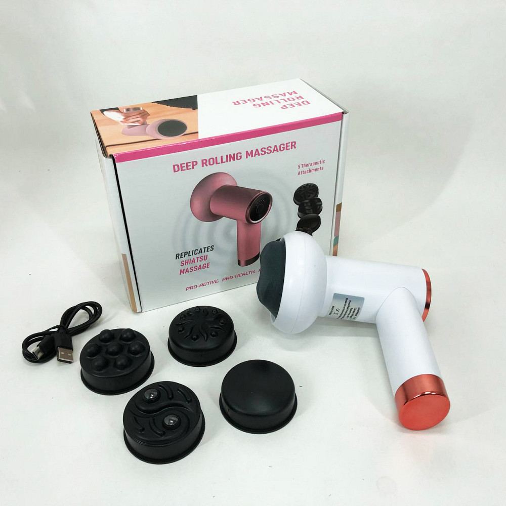 Ручной массажер для шеи и тела Deep Rolling Massager, Профессиональный массажер пистолет NA-62 Львов - изображение 3
