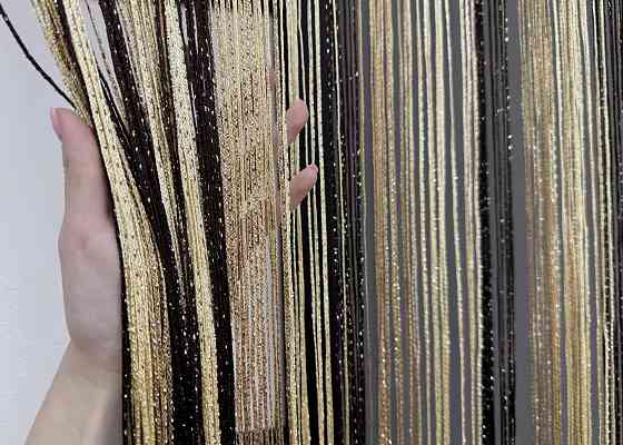 Штори-нитки "Кісея" з люрексом Венге з бежевим і кремовим 300х300см 1 шт (61-085) Київ