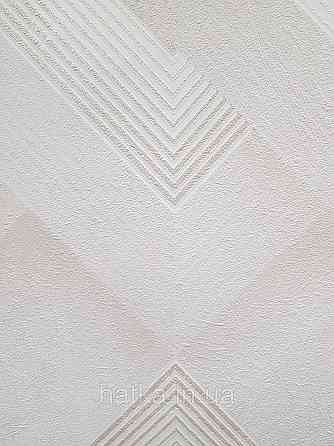 Шпалери вінілові на флізеліні Sintra Simmetria метрові геометрія фігури смуги бежеві золотисті 524503 Київ