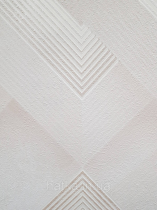 Шпалери вінілові на флізеліні Sintra Simmetria метрові геометрія фігури смуги бежеві золотисті 524503 Київ - фото 2