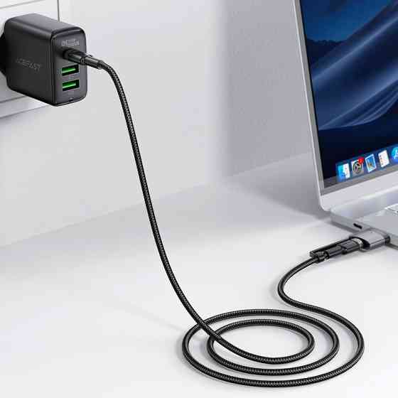 Кабель ACEFAST C22-05 USB-C to USB-C / magnetic aluminum alloy charging data cable Black Киев