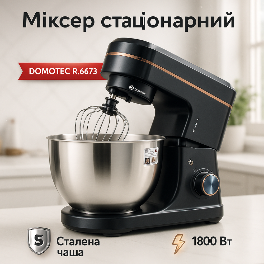 Мощный кухонный измельчитель с металлической чашей Domotec R 6673 12 л, Миксер бытовой кухонный ND-38 Львов - изображение 20