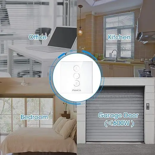 Розумний WiFi Перемикач Для Ролетних Штор Maxcio WF-CS01 Сенсорний Вимикач Жалюзі Alexa Google Home Білий Київ - фото 10