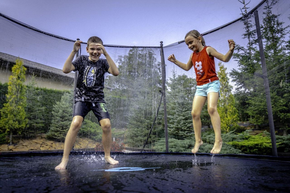 Батут THUNDER INSIDE ULTRA з внутрішньою сіткою 16 футів 490 см чорно-рожевий Київ - фото 10