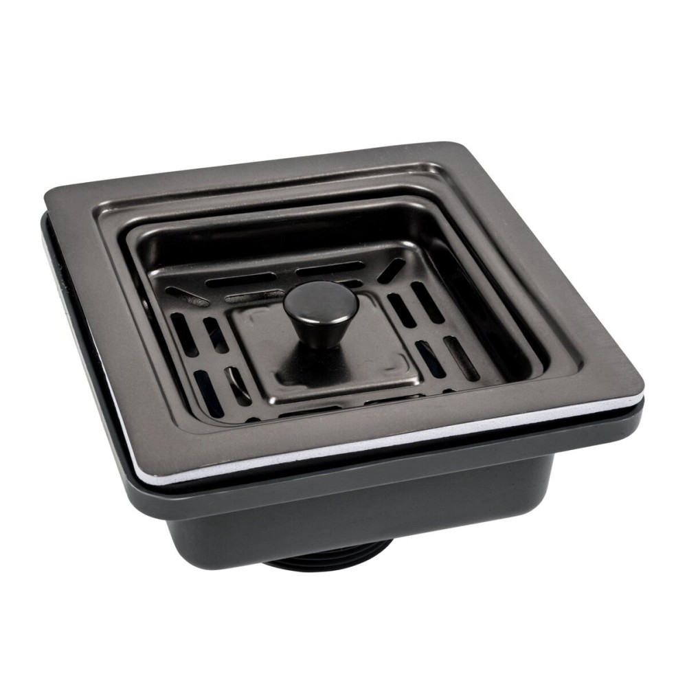 PLATINUM Верхня квадратна частина сифону під мийку Handmade (PVD чорна) Киев - изображение 1