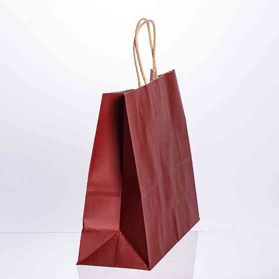 Крафтові пакети для подарунків 12 шт, червоні 31×12×25 см Київ