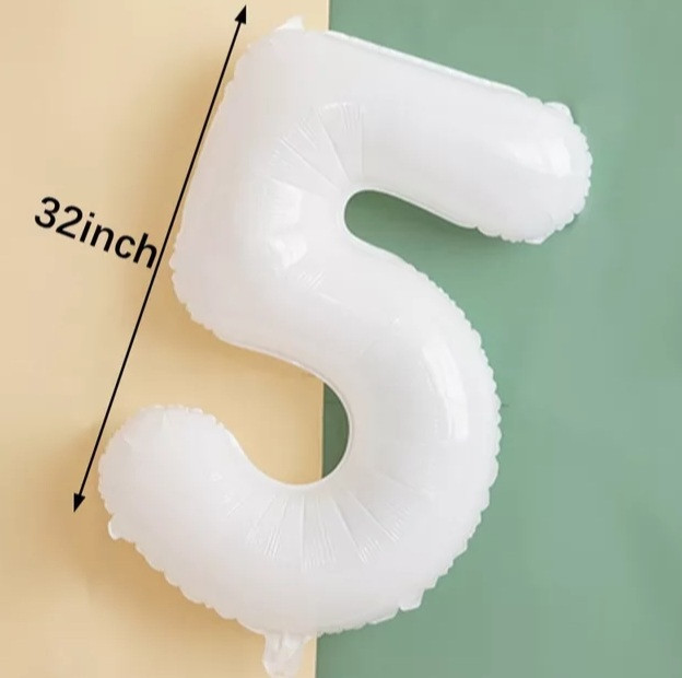 Шарик цифра 5 праздничная 32 дюйма белый Киев - изображение 2