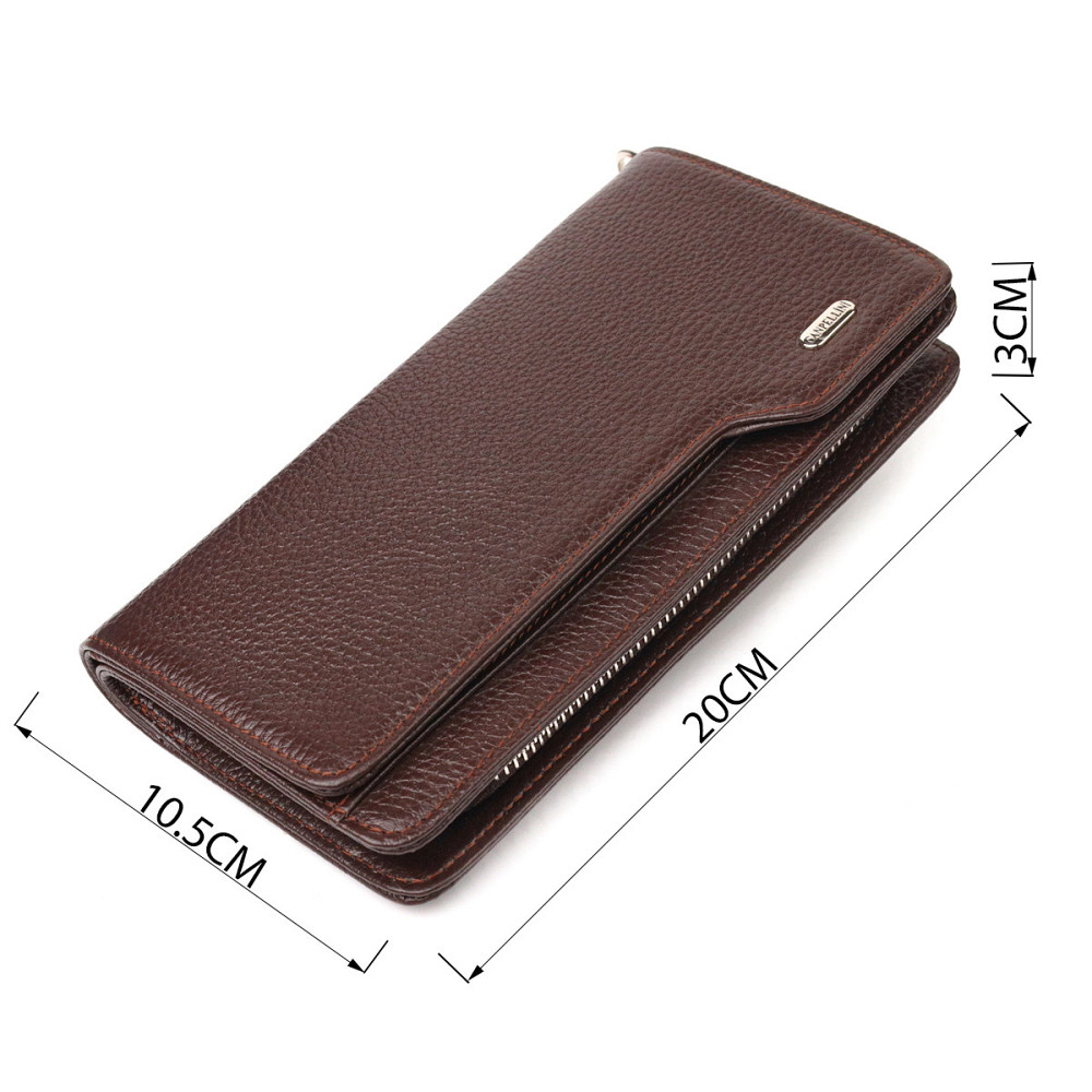 Оригинальное портмоне клатч из натуральной кожи CANPELLINI 21537 Коричневое Киев - изображение 3