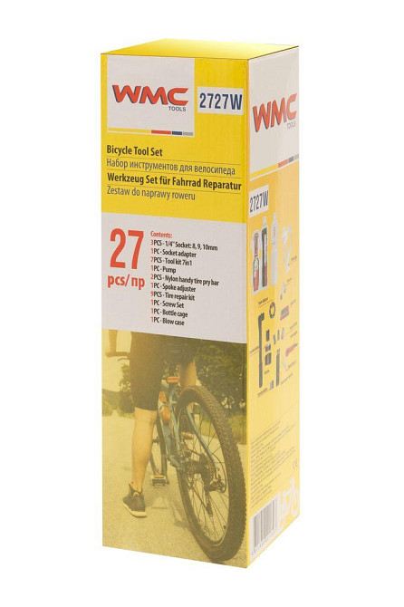 Набір інструментів для обслуговування велосипеда 27пр. + Тримач фляги, в тубі (білий) WMC TOOLS WT-2727W Одесса - изображение 3