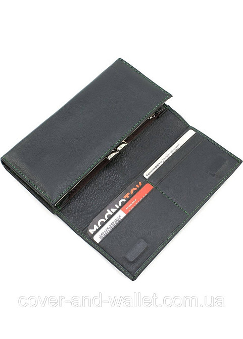 Жіночий бордовий шкіряний гаманець на багато карток Marco Coverna Зелений Київ - фото 9