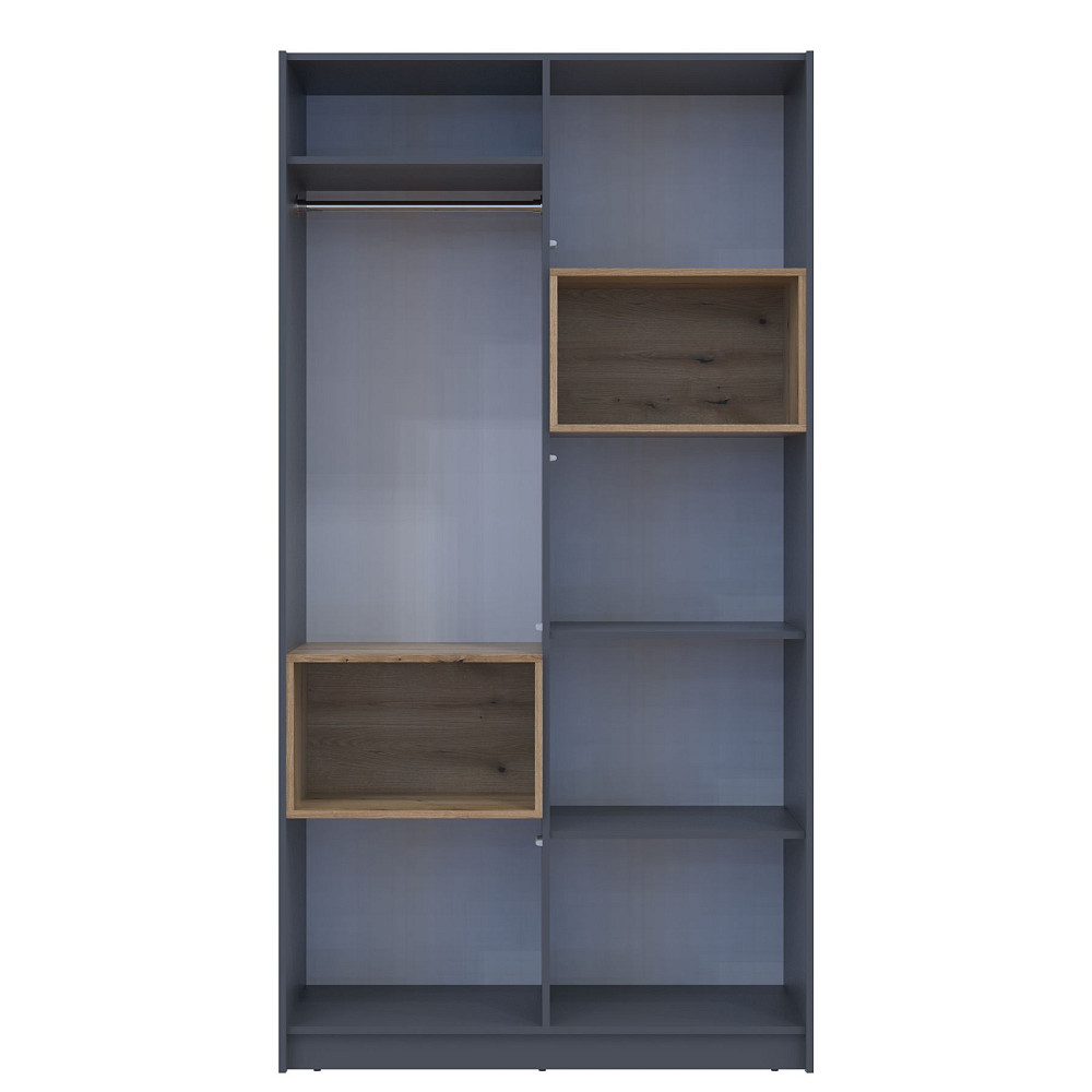 Шкаф для одежды с нишей Doros Дэйл 115,2х52х220 см Графит/Дуб евок (DRS-011281) Днепр - изображение 4