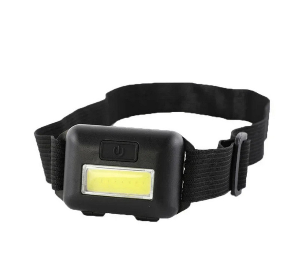 Налобний світлодіодний ліхтар на батарейках 10 Вт COB (в комплект не входить) 6 x 4 см чорний Київ - фото 7