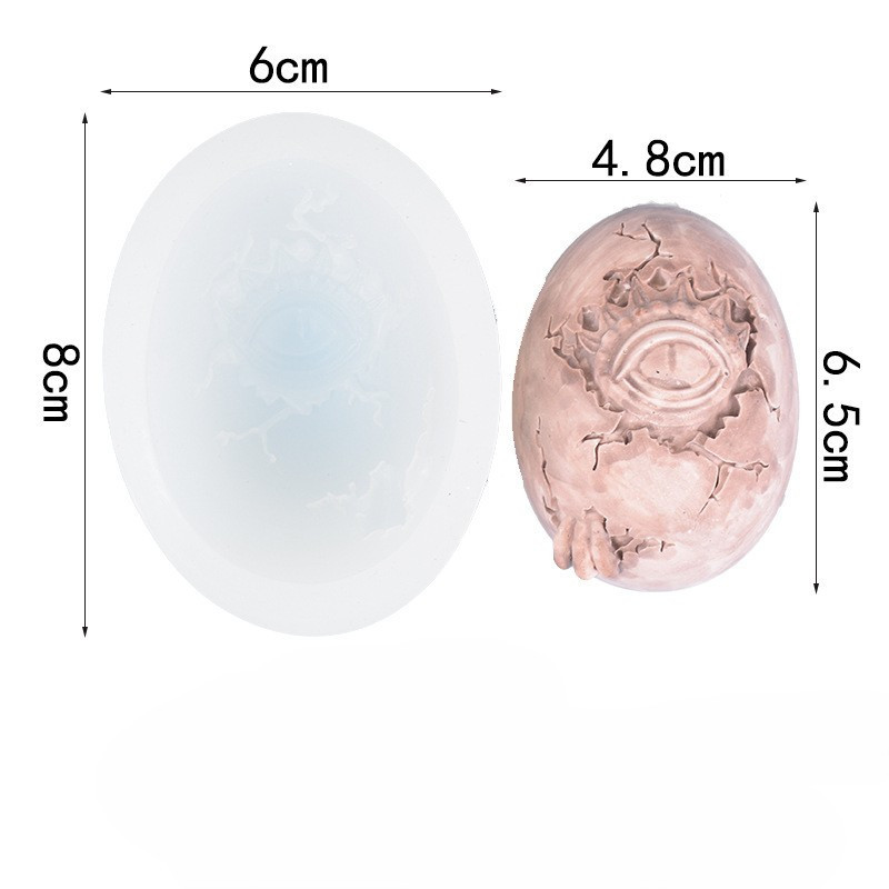 Молд силиконовый Яйцо дракона 60 на 80 мм серый Киев - изображение 2
