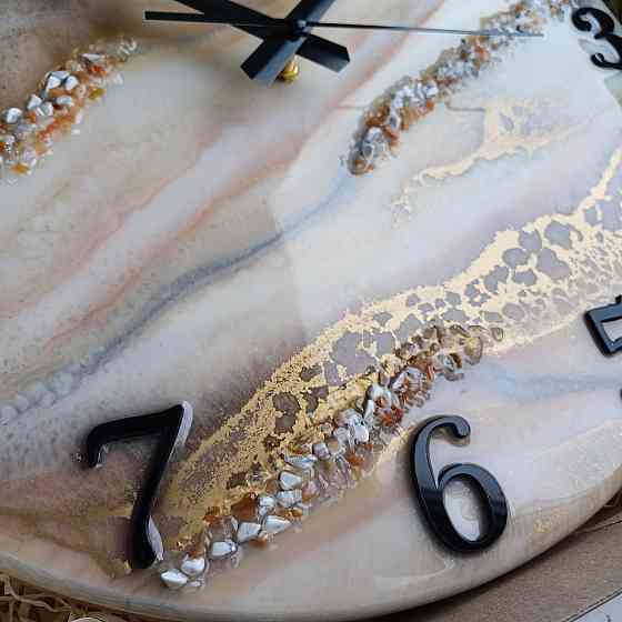 Годинник настінний 40 см з епоксидної смоли ручної роботи Дніпро