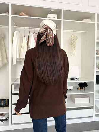 Жіночий базовий теплий повсякденний оверсайз светр 100% акрил Шоколад Одеса