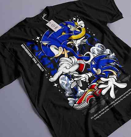 Футболка аниме Схадов Хедгехог Хероес Соник оверсайз (S/M/L) Черний AnimeJ1198 Днепр