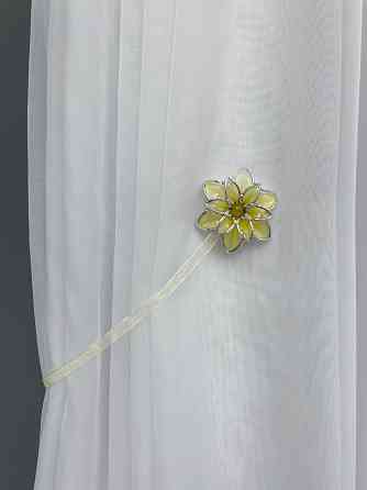 Магніти для штор і гардин Нарцис набір 2 шт Жовтий з сріблястим (81-155) Київ